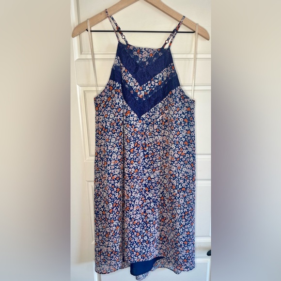 BCBGeneration Navy and Orange Floral Dress - Picture 1 of 4